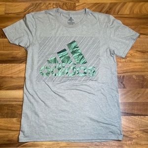 Adidas Grayish And Metallic Green Logo Men’s‎ Size Small